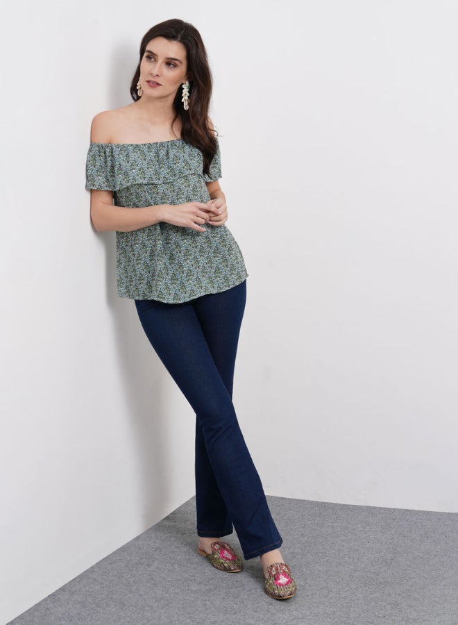 DRIP Off Shoulder Printed Top Multicolour  - Image 3