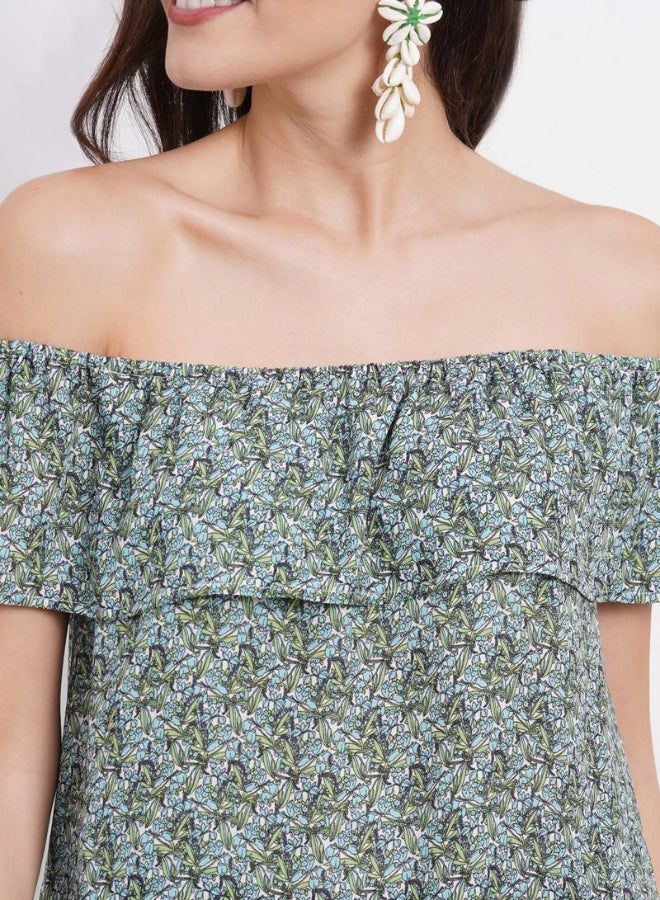 DRIP Off Shoulder Printed Top Multicolour  - Image 4