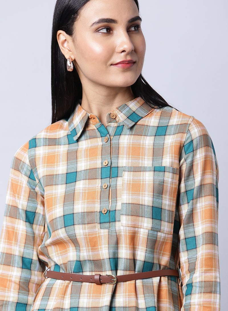 OFFROAD - Long Sleeve Checkered Tunic Multicolour - Image 1