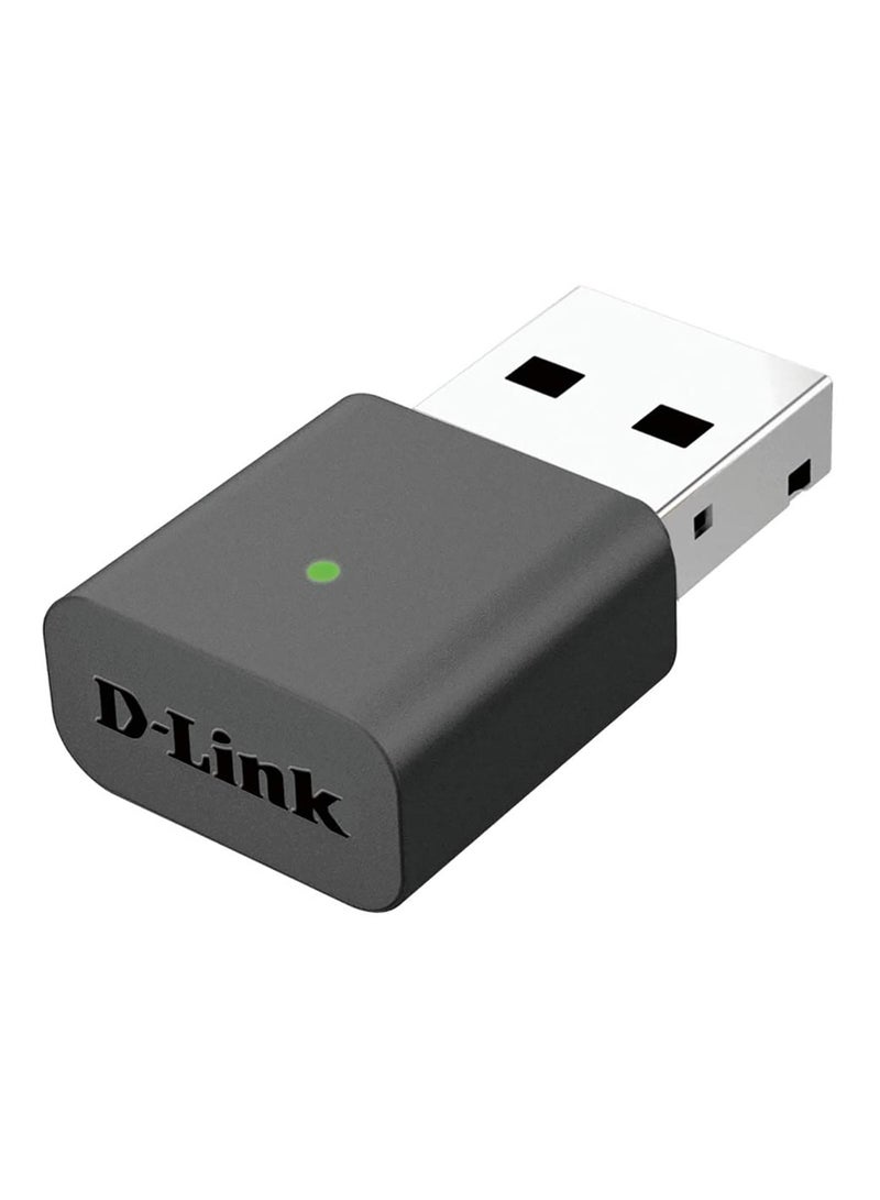دي لينك - محول N300 لا سلكي USB 2.0 واي فاي محمول بسرعة N300 ميجابت في الثانية، WPS، WPA2، 150، متوافق مع ويندوز وماك ولينوكس طراز DWA-131 أسود - Image 1