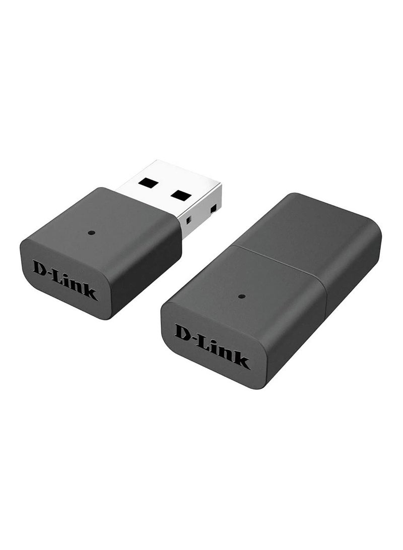 دي لينك - محول N300 لا سلكي USB 2.0 واي فاي محمول بسرعة N300 ميجابت في الثانية، WPS، WPA2، 150، متوافق مع ويندوز وماك ولينوكس طراز DWA-131 أسود - Image 1