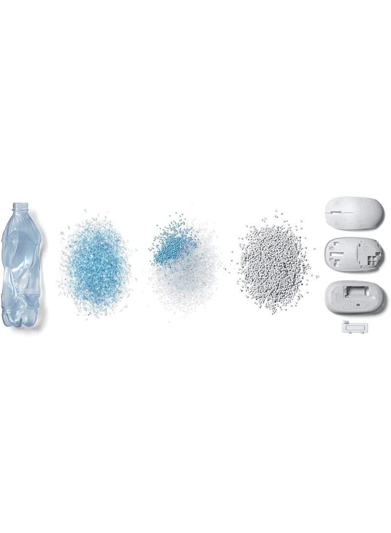 Microsoft - Ocean Plastic Mouse Made from 20% Recycled Ocean Waste, Comfortable Design, Right/Left Hand Use, Wireless Bluetooth Mouse for PC/Laptop/Desktop, Works with for Mac/Windows Computers White - Image 1