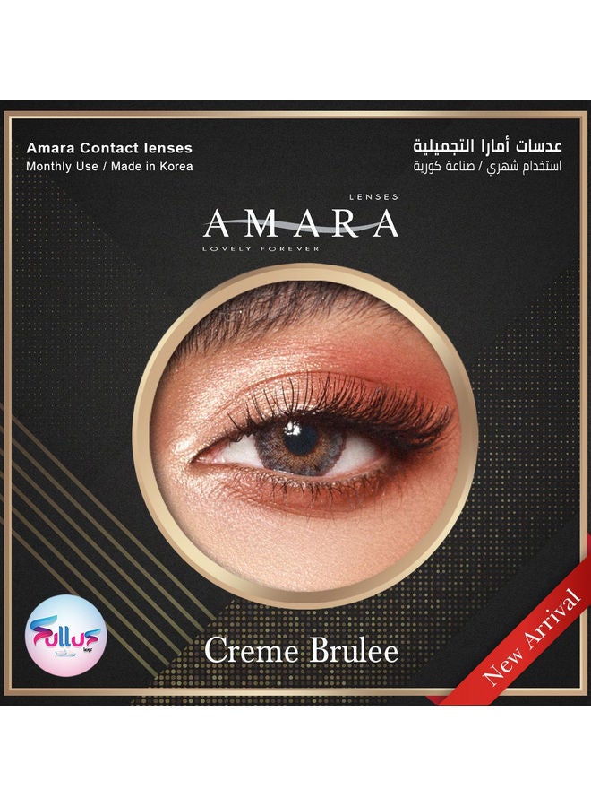 Amara Original Unisex Cosmetic Contact Lenses, Monthly Disposable, Crème Brulee Grey/Brown - Image 2