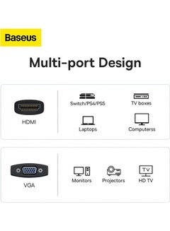 بيسوس محول HDMI إلى VGA لأجهزة الكمبيوتر المكتبية والكمبيوتر المحمول وشاشة الكمبيوتر وجهاز العرض والتلفزيون عالي الدقة وجهاز Chromebook وRaspberry Pi وRoku وXbox وPS5 وPS4 والمزيد  - Image 3