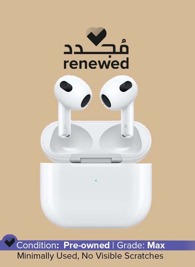 Apple - Renewed - AirPods (3rd generation) with MagSafe Charging Case White - Image 1