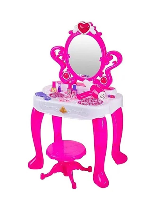 Beauty Dresser Vanity Makeup Play Set Girls Dressing Table With Mirror And Music 43.5X31.5X72.5cm  - Image 1