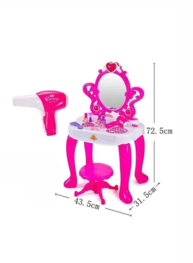 Beauty Dresser Vanity Makeup Play Set Girls Dressing Table With Mirror And Music 43.5X31.5X72.5cm  - Image 3
