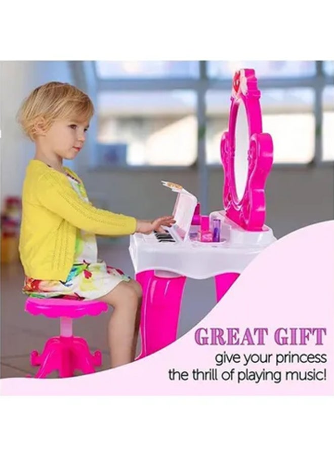 Beauty Dresser Vanity Makeup Play Set Girls Dressing Table With Mirror And Music 43.5X31.5X72.5cm  - Image 4