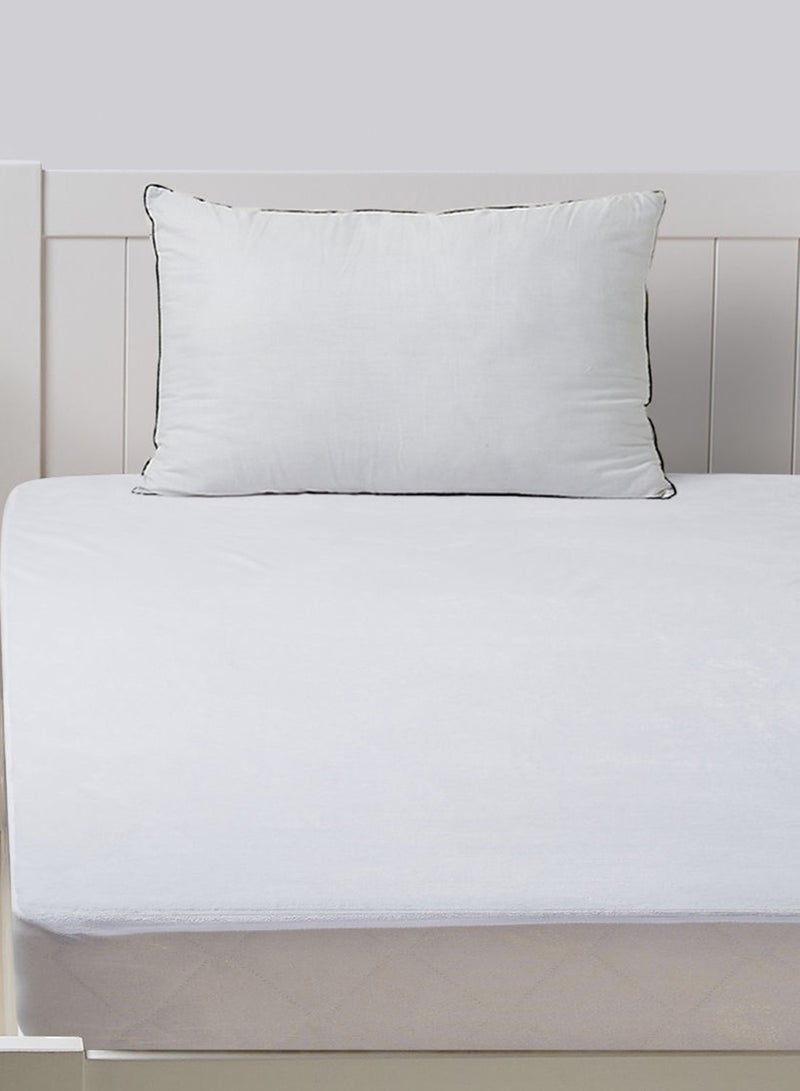 أمال غطاء حماية للفراش مضاد للماء ومصنوع من الصوف المرجاني من تشكيلة هوم إسينشال - مقاس  200x200+33 سم بوليستر أبيض سادة Super King - Image 4