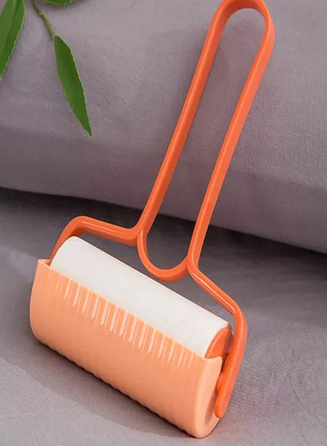 fashionhome Sticky Clothes Hair Remover Lint Roller Brush Orange 18x11cm  - Image 1