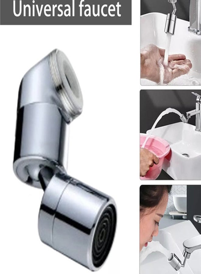 fashionhome - 360 Rotating Degree Rotary Faucet Nozzle Basin Filter Silver 9x2.4cm - Image 1