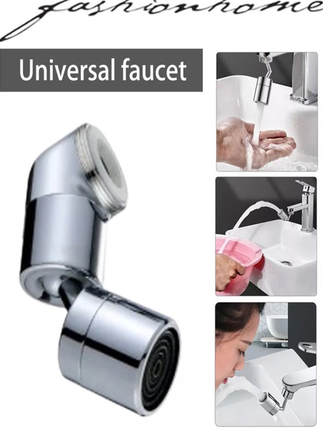 fashionhome - 360 Rotating Degree Rotary Faucet Nozzle Basin Filter Silver 9x2.4cm - Image 1