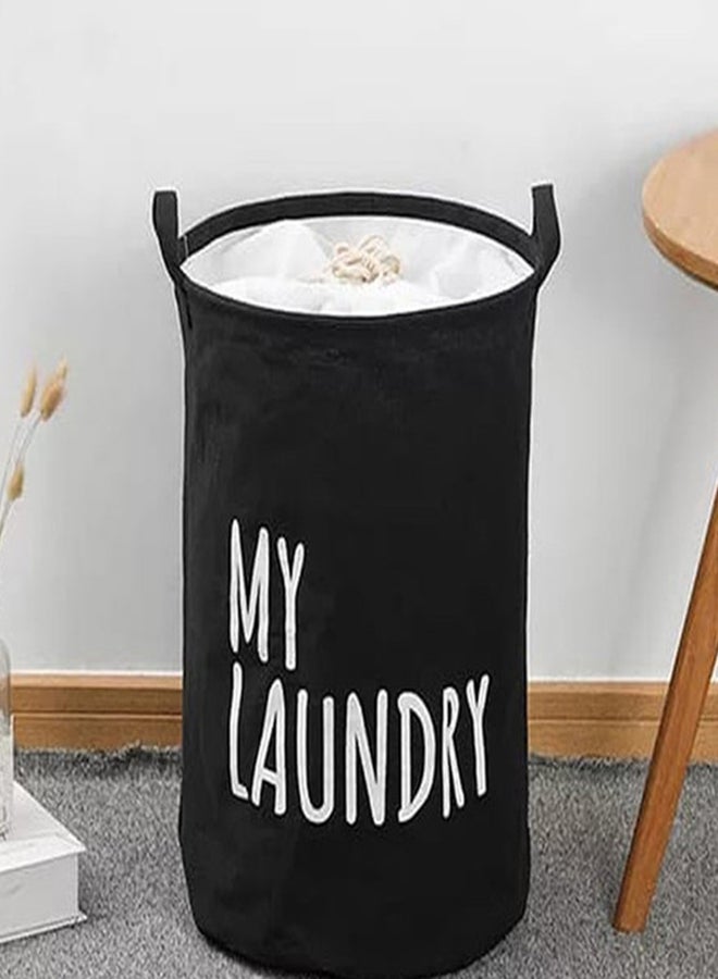 fashionhome My Printed Laundry Hampers Bag Black 15.7x19.7inch  - Image 1