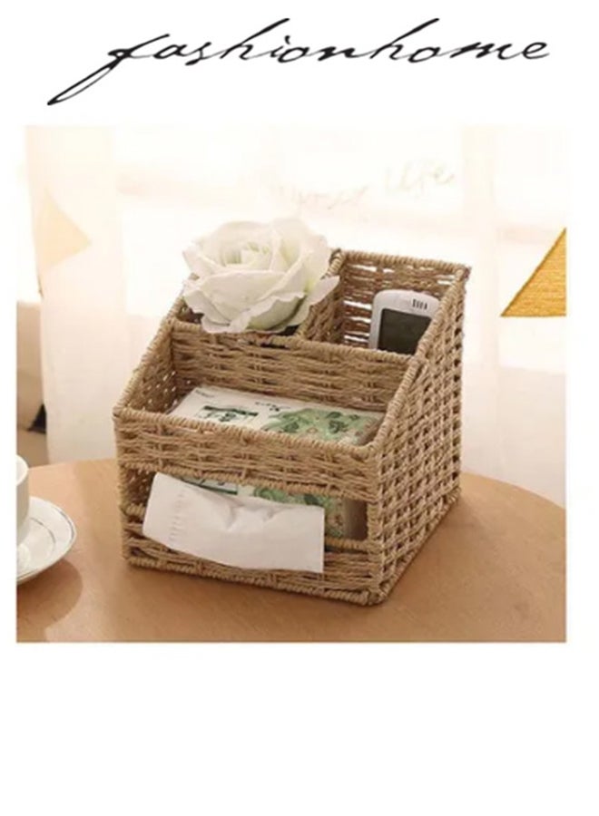 fashionhome Multi Functional Nordic Organizer Storage Box Light Brown 16.5x16.5x16.5cm - Image 2