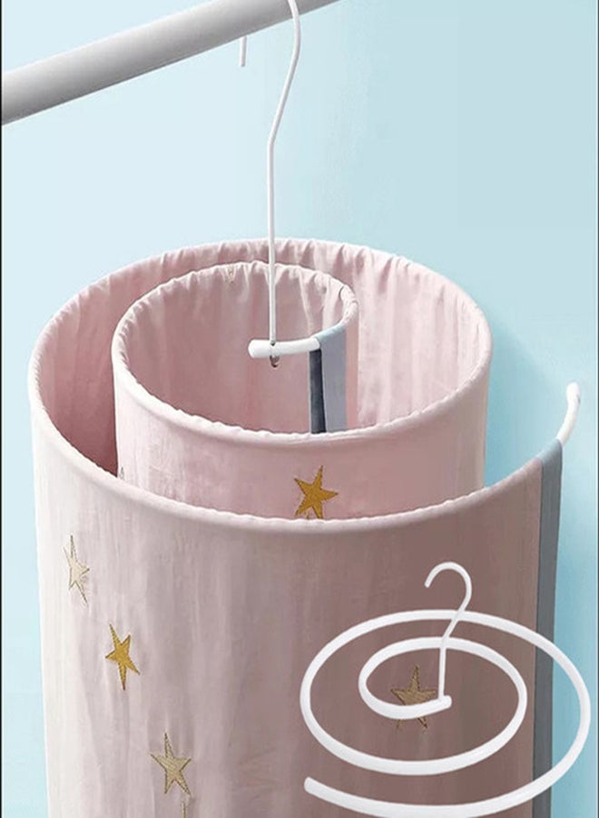 fashionhome Stainless Steel Round Spiral Sheets Hanger Silver 37 x 0.8cm - Image 1