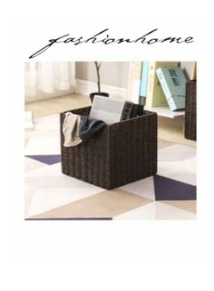 fashionhome Foldable Wooden Square Samantha Utility Laundry Basket Brown 30x30x30cm  - Image 2