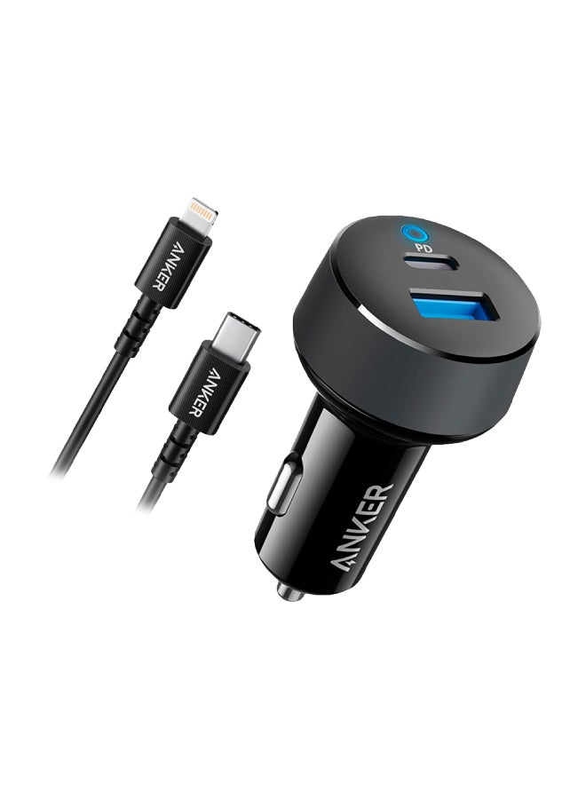 Anker PowerDrive Classic Lighting Cable PD2 With Charging Cable - USB-C Charger and USB-C To Lighting Connector Black  - Image 1