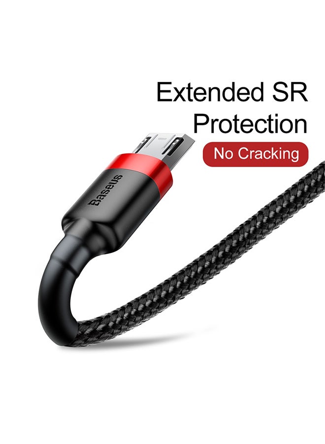 Baseus Cafule Micro USB Cable Nylon Braided Fast Quick Charger Cable USB to Micro USB 2.4A Android Charging Cord compatible for Galaxy S7 S6, Note, LG, Nexus, Nokia, PS4 1M Black/Red  - Image 2