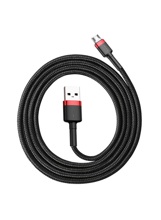 Baseus Cafule Micro USB Cable Nylon Braided Fast Quick Charger Cable USB to Micro USB 2.4A Android Charging Cord compatible for Galaxy S7 S6, Note, LG, Nexus, Nokia, PS4 1M Black/Red  - Image 1