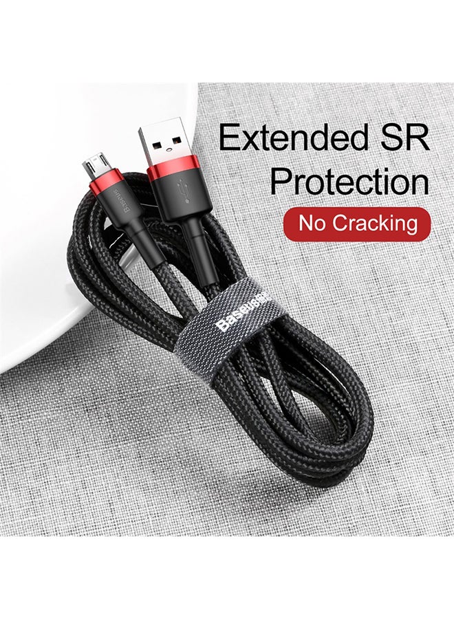 Baseus Cafule Micro USB Cable Nylon Braided Fast Quick Charger Cable USB to Micro USB 2.4A Android Charging Cord compatible for Galaxy S7 S6, Note, LG, Nexus, Nokia, PS4 1M Black/Red  - Image 4