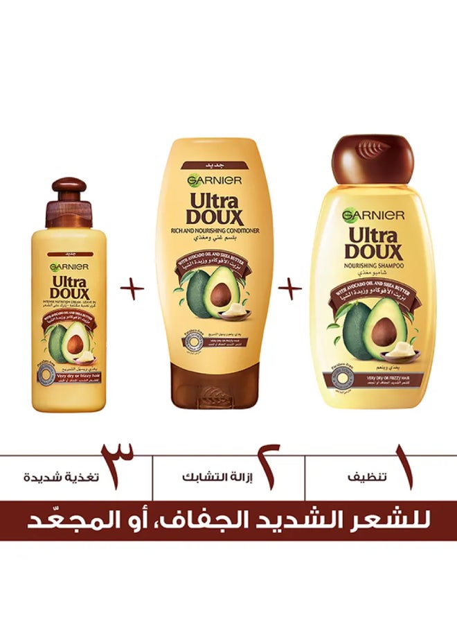 Garnier - Ultra Doux Avocado Oil And Shea Butter Nourishing Conditioner White 400ml - Image 1