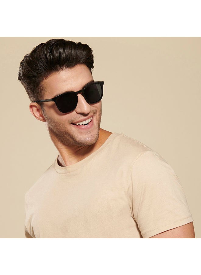 VINCENT CHASE Vincent Chase By Lenskart | Grey Black Full Rim Square Stylish Sunglasses | Polarized and UV Protected | For Men and Women | Large | VC S14090  - Image 3