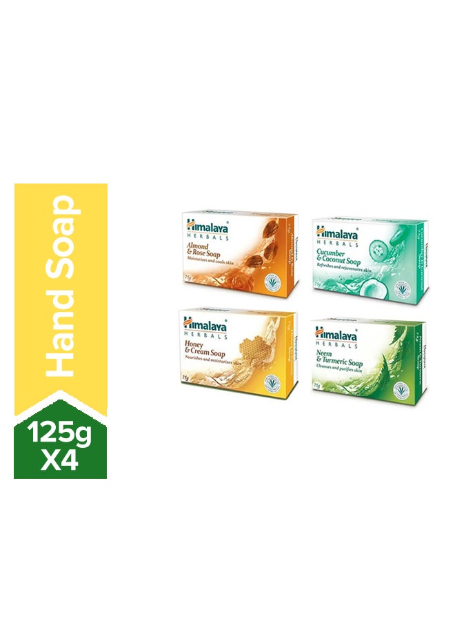 هيمالايا مجموعة صابون مرطب من 4 قطع متعدد الألوان 4x125جرام  - Image 1