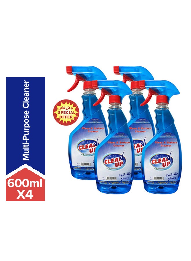 CLEAN UP Pack of 4 Glass Cleaner Blue 4 x 650ml - Image 1