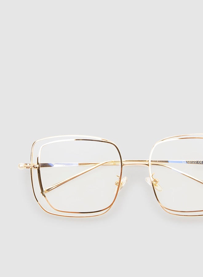 Women's Sunglass With Durable Frame Lens Color Clear Frame Color Gold - Image 4