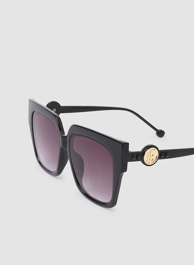 Women's Sunglass With Durable Frame Lens Color Purple Frame Color Black - Image 3