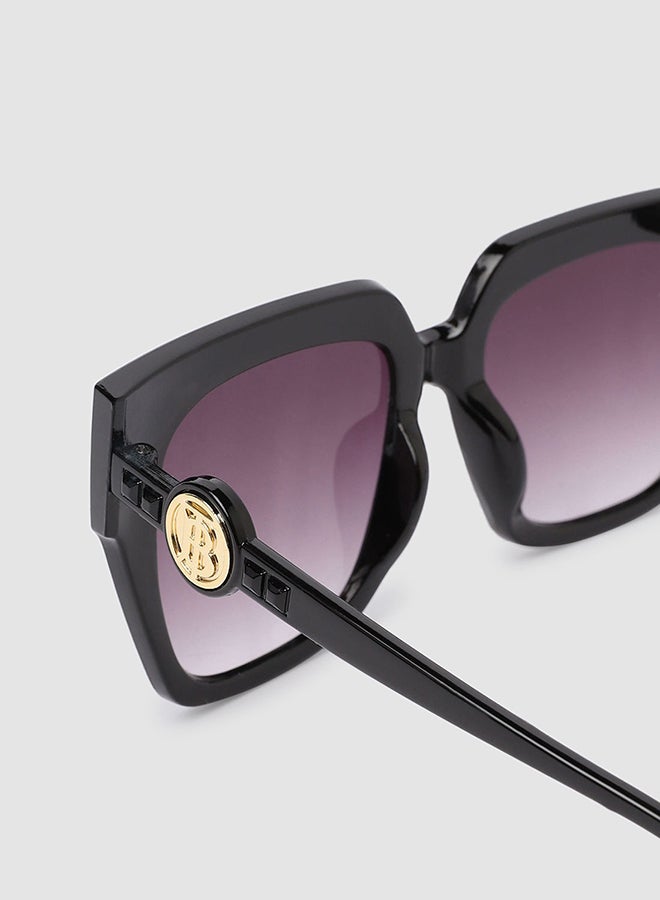 Women's Sunglass With Durable Frame Lens Color Purple Frame Color Black - Image 2