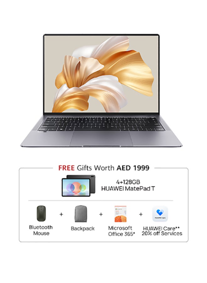 HUAWEI - MateBook X Pro MorganF-W7611T With 14-Inch Display, Core i7-1260P Processor / 16GB RAM / 1TB SSD / Touch / Win 11 / HUAWEI MatePad 10.4 Inch W59FS (128GB+4GB) + WiFi + Bluetooth Mouse + Grey Backpack + Microsoft Office 365 / English/Arabic Space Gray - Image 1