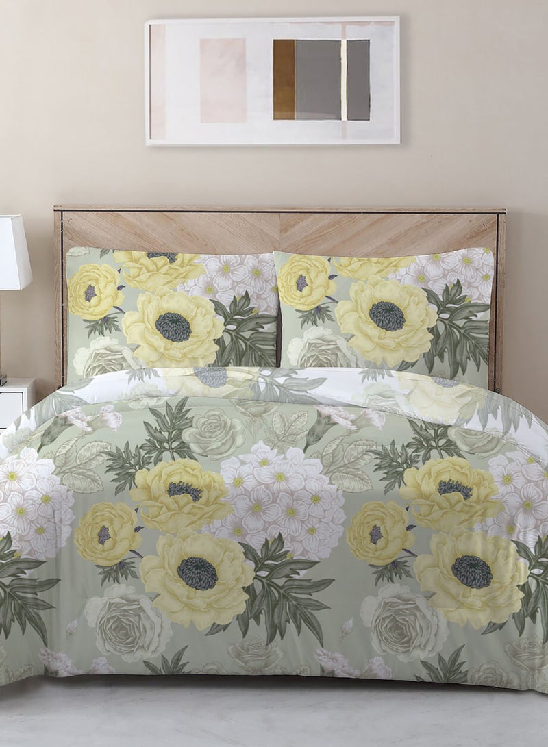 Noon East Comforter Set With Pillow Cover 50X75 Cm, Comforter 200X240 Cm - For Queen Size Mattress - Light Yellow 100% Cotton Sleep Well Lightweight And Warm Bed Linen Light Yellow Queen  - Image 1