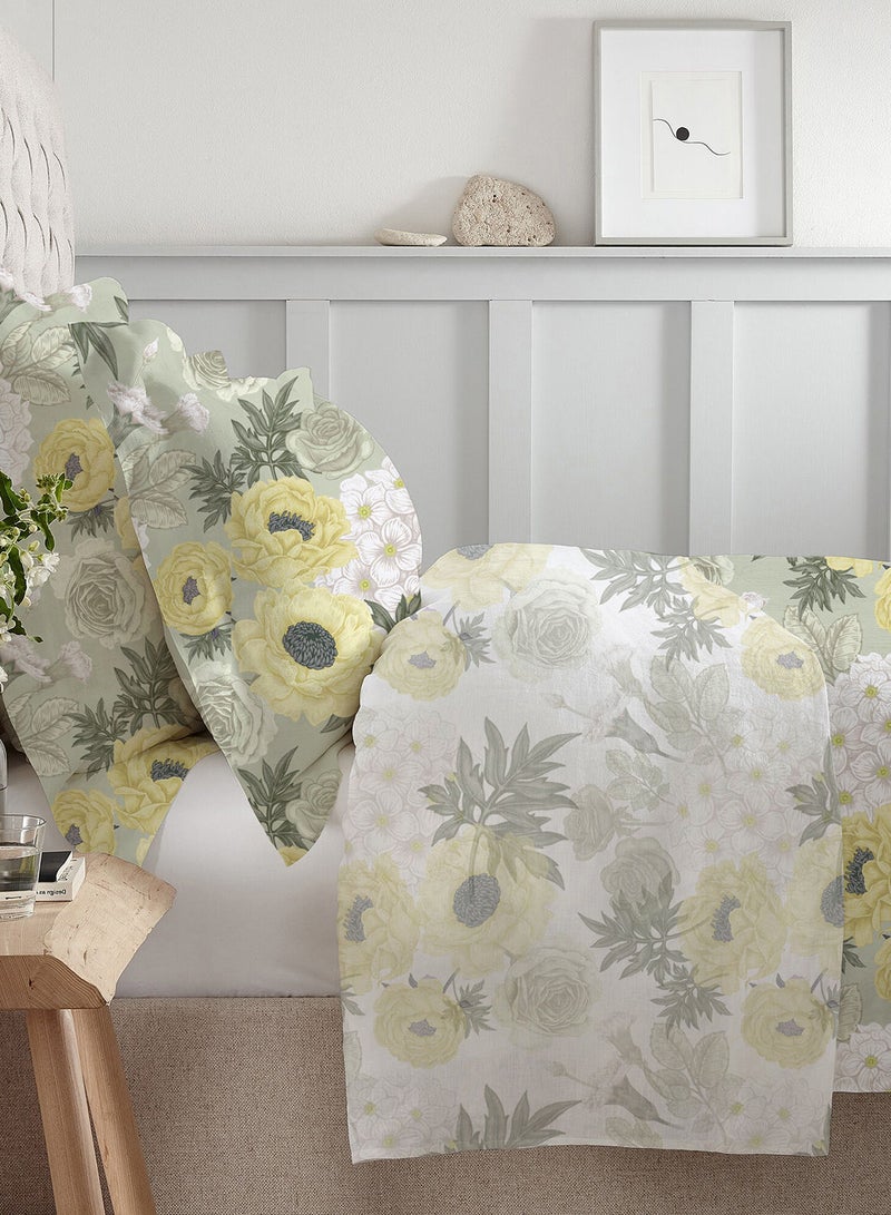 Noon East Comforter Set With Pillow Cover 50X75 Cm, Comforter 200X240 Cm - For Queen Size Mattress - Light Yellow 100% Cotton Sleep Well Lightweight And Warm Bed Linen Light Yellow Queen  - Image 2