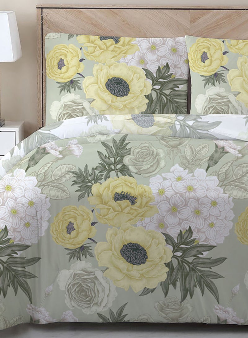 Noon East Comforter Set With Pillow Cover 50X75 Cm, Comforter 200X240 Cm - For Queen Size Mattress - Light Yellow 100% Cotton Sleep Well Lightweight And Warm Bed Linen Light Yellow Queen  - Image 4
