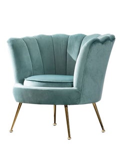 Armchair Luxurious - Upholstered Fabric Light Aqua Blue Couch Relaxing Sofa Light Aqua Blue