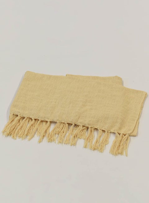 Lightweight Summer Blanket Queen Size 200 GSM Woven Texture All Season Blanket Bed And Sofa Throw Beige 150 x 200cm