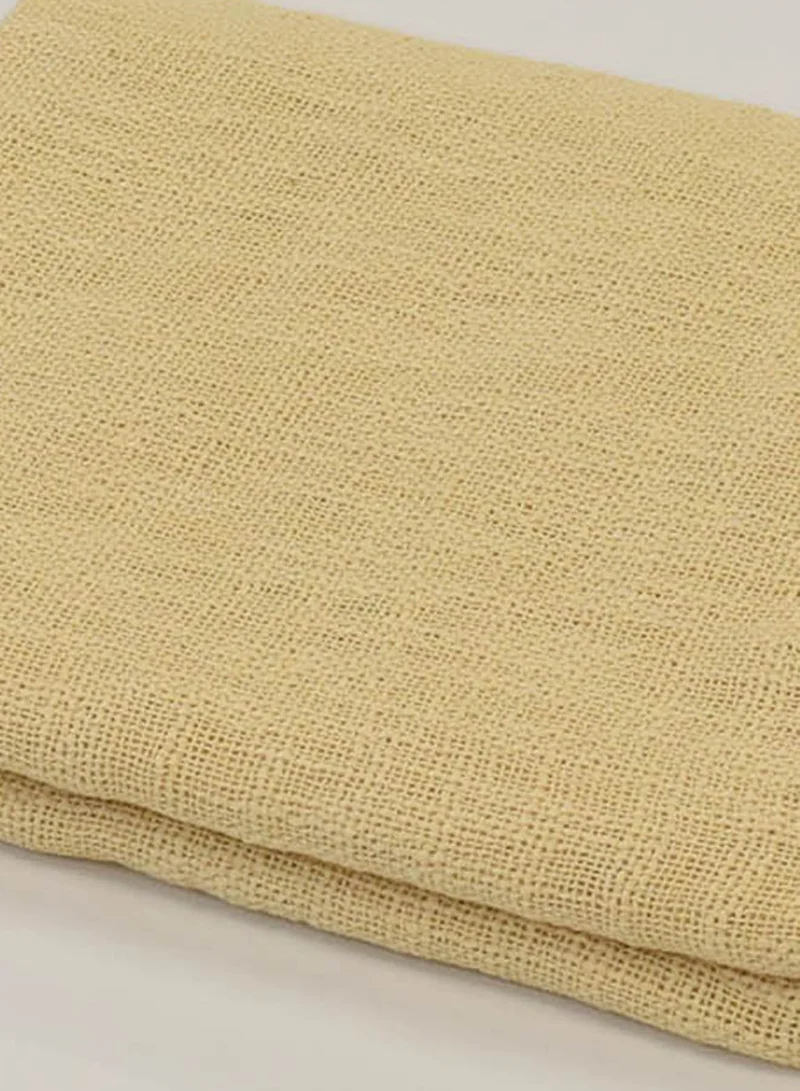 Noon East Lightweight Summer Blanket Queen Size 200 GSM Woven Texture All Season Blanket Bed And Sofa Throw Beige 150 x 200cm