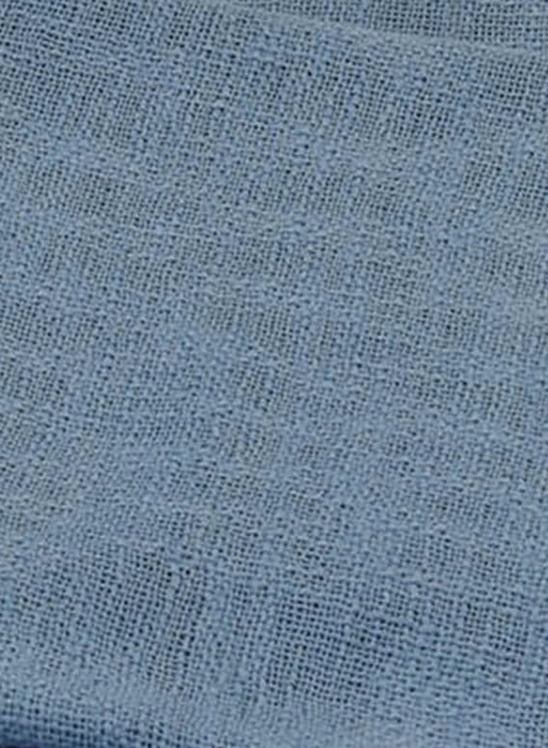 Noon East Lightweight Summer Blanket Queen Size 200 GSM Woven Texture All Season Blanket Bed And Sofa Throw Blue 150 x 200cm