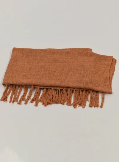 Noon East Lightweight Summer Blanket Queen Size 200 GSM Woven Texture All Season Blanket Bed And Sofa Throw Rust 150 x 200cm
