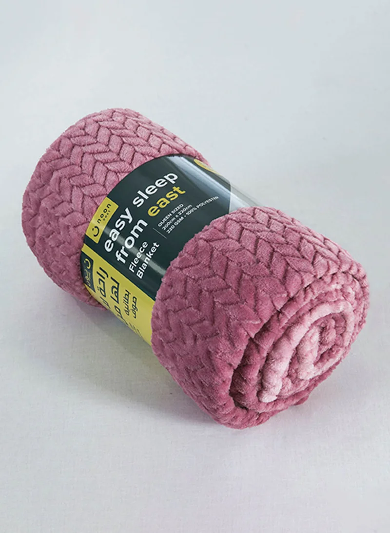 ايست من نون Lightweight Summer Blanket Queen Size 280 GSM Jacquard Extra Soft Fleece All Season Blanket Bed And Sofa Throw  160x220 cm Pink Pink 160 x 220cm