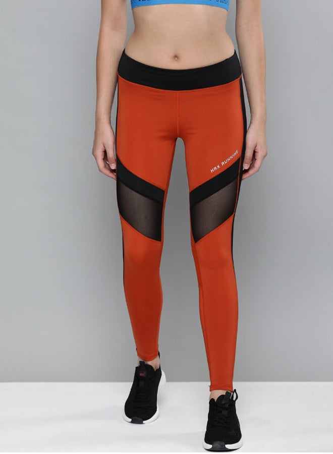 HRX by Hrithik Roshan - High-Rise Skinny Fit Tights Intense Rust, Jet Black - Image 1