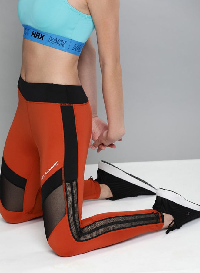 HRX by Hrithik Roshan - High-Rise Skinny Fit Tights Intense Rust, Jet Black - Image 1