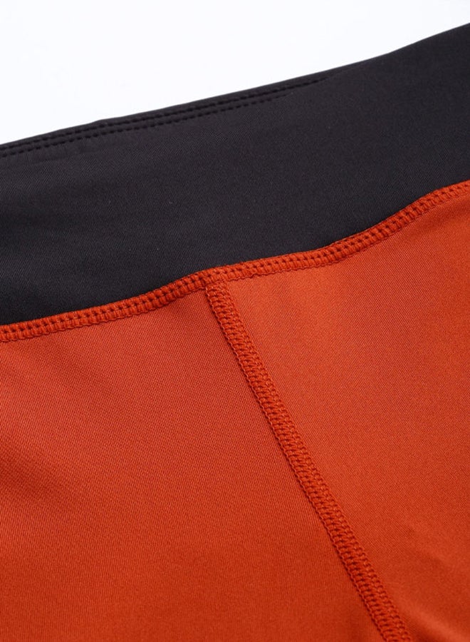 HRX by Hrithik Roshan - High-Rise Skinny Fit Tights Intense Rust, Jet Black - Image 1