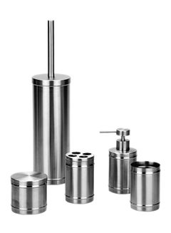 Amal Bathroom Accessories - Soap Dispenser - Stainless Steel Round - Silver Color - Bath Kit Silver (Round)  - Image 3