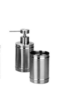 Amal Bathroom Accessories - Soap Dispenser - Stainless Steel Round - Silver Color - Bath Kit Silver (Round)  - Image 5