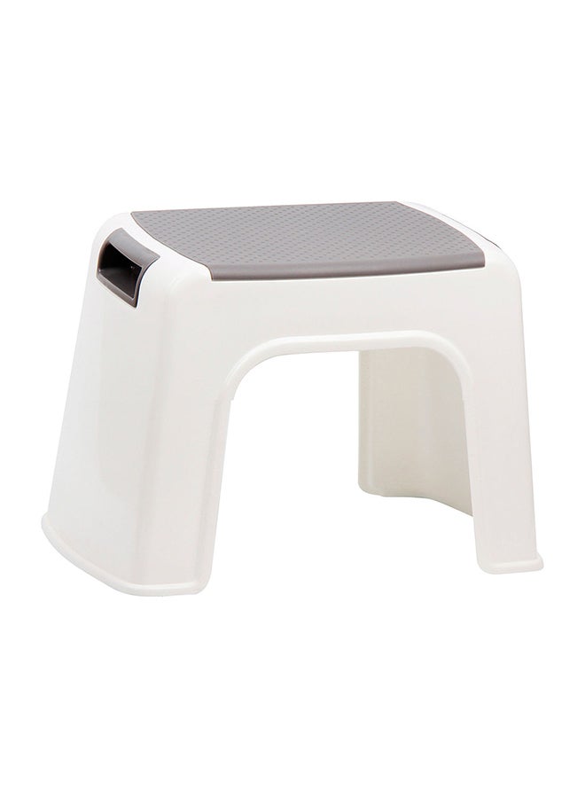 Amal - Oval Shaped Step Stool To Be Used For Varied Areas Of Home And Outside With An Anti Skid Top White 36 x 23 x 21cm - Image 1