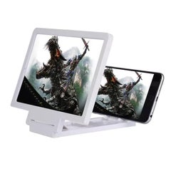 3D Screen Magnifier Stand Bracket For Mobile Phones White
