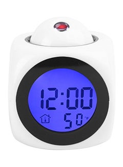 LCD Projection Digital Alarm Clock White