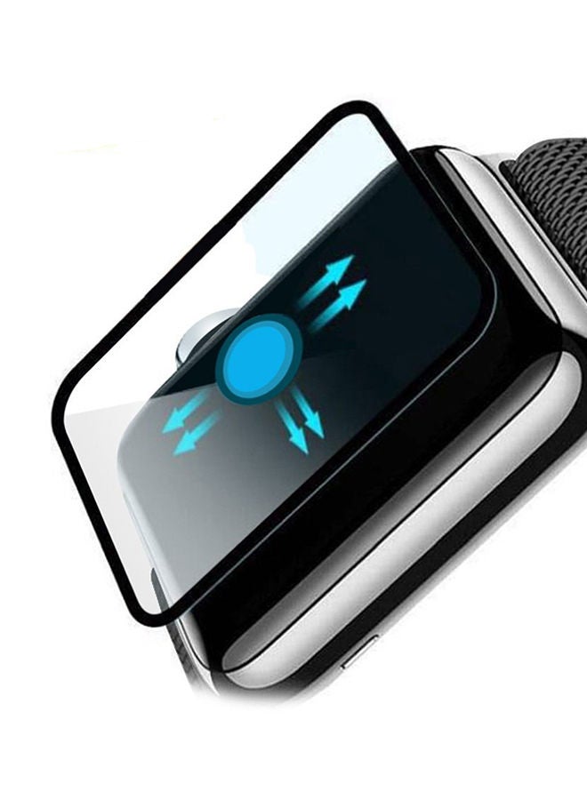Tempered Glass Screen Protector For Apple Watch Series 1/2/3 42mm Clear/Black - Image 1